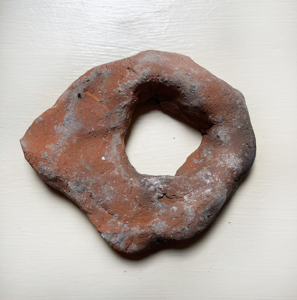 Hag Stone #2 Ceramic hag stone made from open-fired foraged river clay 8 x 10 cm 2026